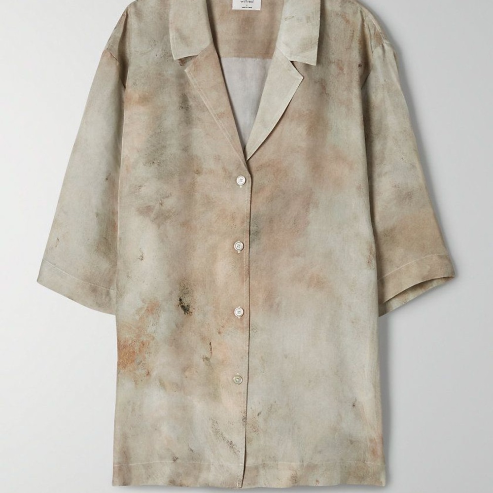 Aritzia Wilfred Aries Button Up - icy sage, small